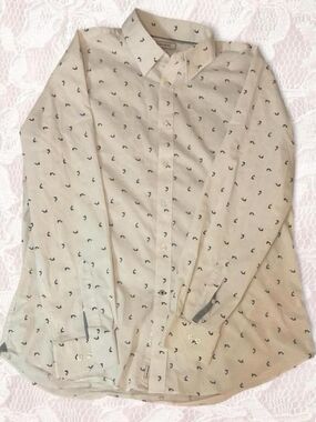 crown & ivy White Marlin Button-Down Shirt XL